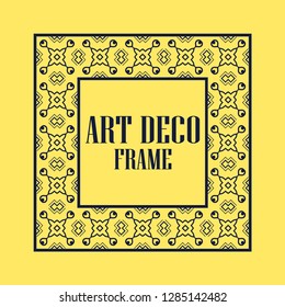 Art deco vintage border frame. Retro design template. Vector illustration