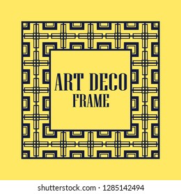 Art deco vintage border frame. Retro design template. Vector illustration