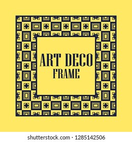 Art deco vintage border frame. Retro design template. Vector illustration