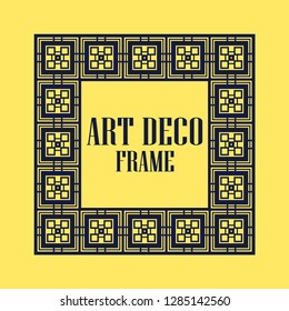 Art deco vintage border frame. Retro design template. Vector illustration
