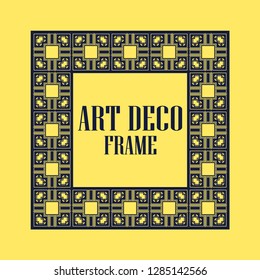 Art deco vintage border frame. Retro design template. Vector illustration