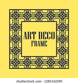 Art deco vintage border frame. Retro design template. Vector illustration