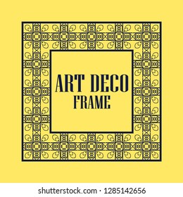 Art deco vintage border frame. Retro design template. Vector illustration