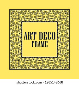 Art deco vintage border frame. Retro design template. Vector illustration