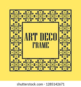Art deco vintage border frame. Retro design template. Vector illustration