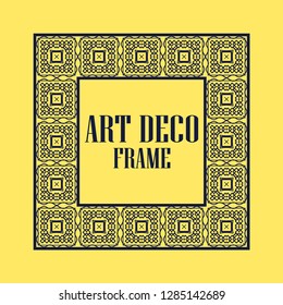 Art deco vintage border frame. Retro design template. Vector illustration