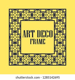 Art deco vintage border frame. Retro design template. Vector illustration