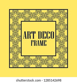 Art deco vintage border frame. Retro design template. Vector illustration
