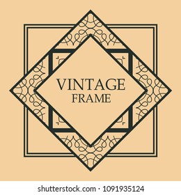 art deco vintage border vector design template illustration