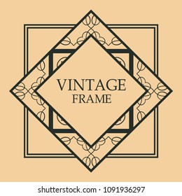 art deco vintage border vector design template illustration