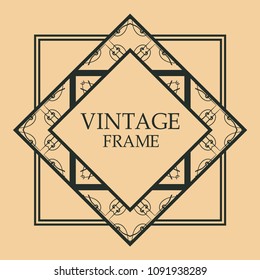 art deco vintage border vector design template illustration