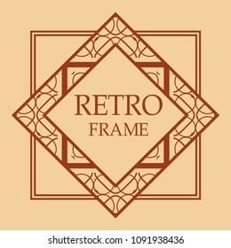 art deco vintage border vector design template illustration