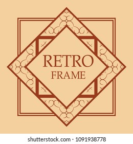art deco vintage border vector design template illustration