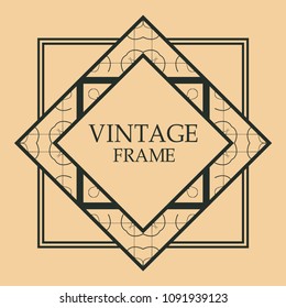art deco vintage border vector design template illustration