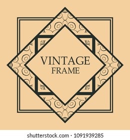 art deco vintage border vector design template illustration
