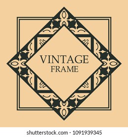 art deco vintage border vector design template illustration