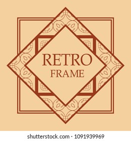 art deco vintage border vector design template illustration
