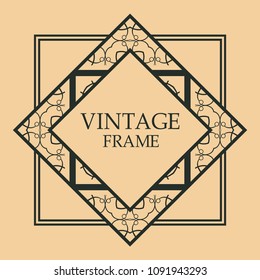 art deco vintage border vector design template illustration