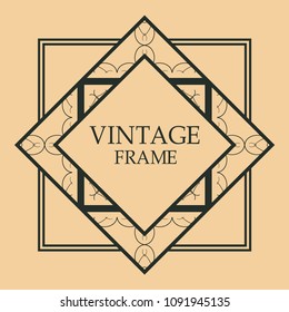 art deco vintage border vector design template illustration
