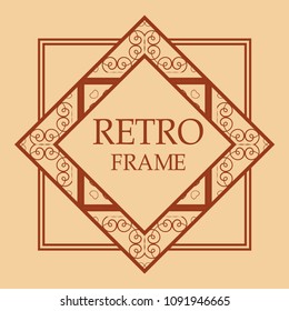 art deco vintage border vector design template illustration