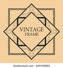 art deco vintage border vector design template illustration