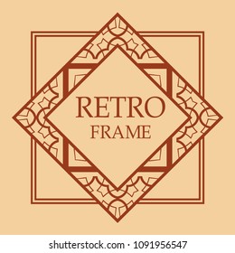 art deco vintage border vector design template illustration