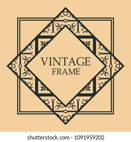 art deco vintage border vector design template illustration