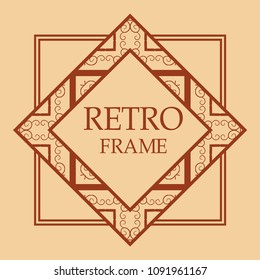 art deco vintage border vector design template illustration