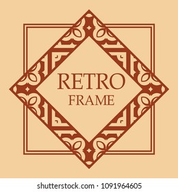 art deco vintage border vector design template illustration