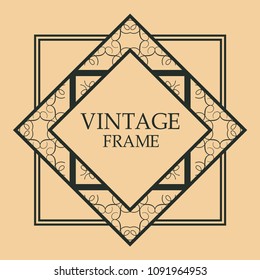 art deco vintage border vector design template illustration