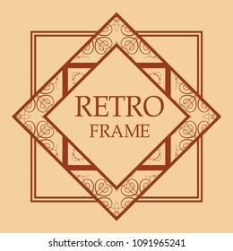 art deco vintage border vector design template illustration