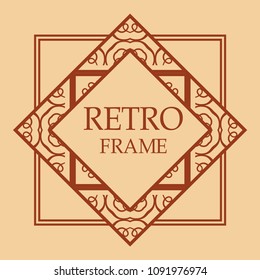 art deco vintage border vector design template illustration