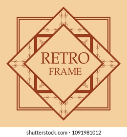 art deco vintage border vector design template illustration