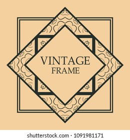 art deco vintage border vector design template illustration