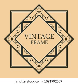 art deco vintage border vector design template illustration
