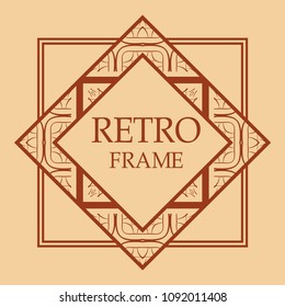 art deco vintage border vector design template illustration