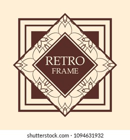 art deco vintage border vector design template illustration