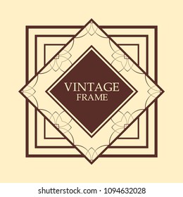 art deco vintage border vector design template illustration