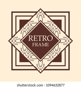 art deco vintage border vector design template illustration
