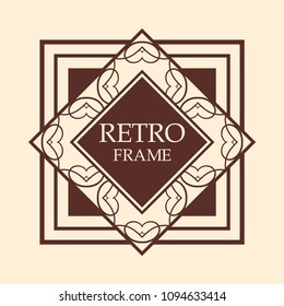 art deco vintage border vector design template illustration