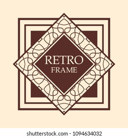 art deco vintage border vector design template illustration