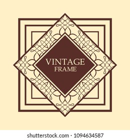 art deco vintage border vector design template illustration