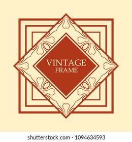 art deco vintage border vector design template illustration