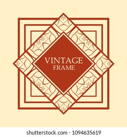 art deco vintage border vector design template illustration