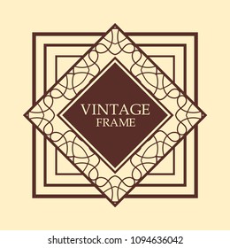 art deco vintage border vector design template illustration