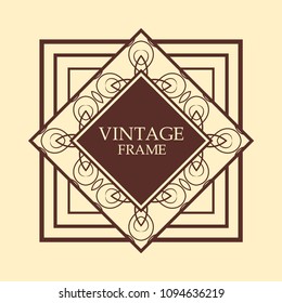 art deco vintage border vector design template illustration