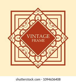 art deco vintage border vector design template illustration