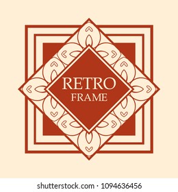 art deco vintage border vector design template illustration