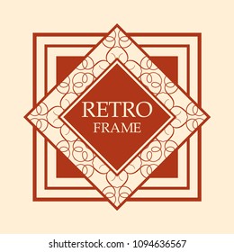 art deco vintage border vector design template illustration