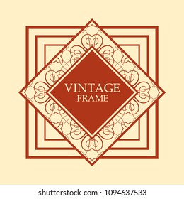 art deco vintage border vector design template illustration